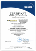 TÜV-Zertifizierung nach DIN EN ISO 3834-2